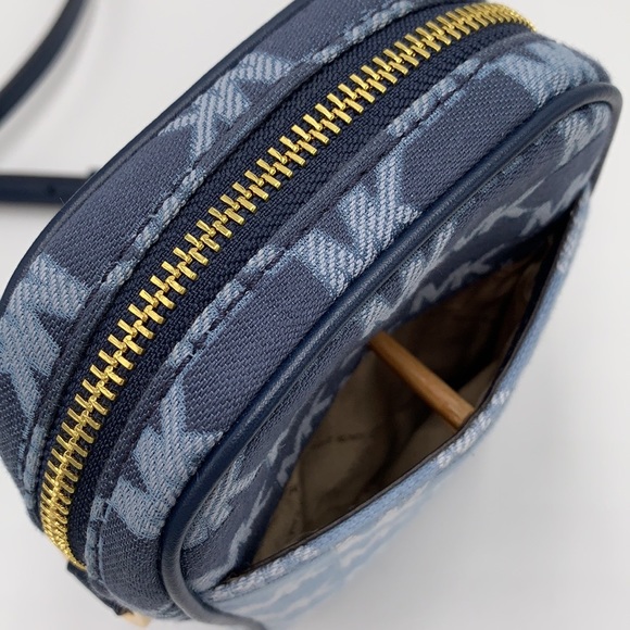 MICHAEL KORS SLOAN EDITOR SMALL NS TOP ZIP FLAP PACKET XBODY NAVY MULTI - Picture 11 of 16